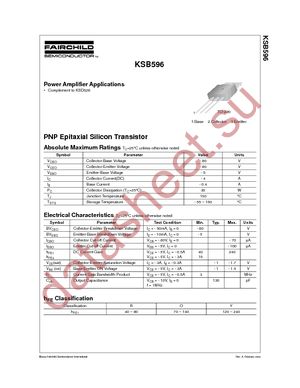 KSB596OTU datasheet  